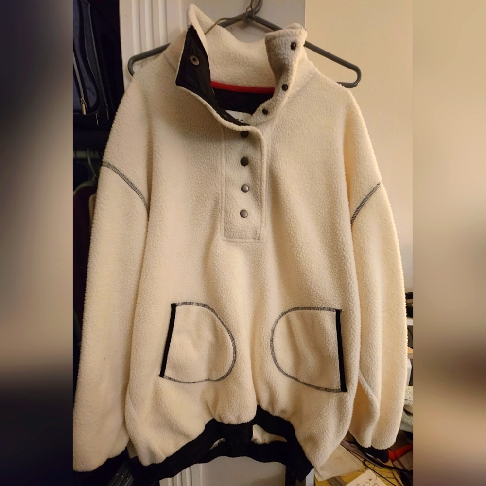 Urban Outfitters BDG 3/4 Button Up Crew Neck Sweater